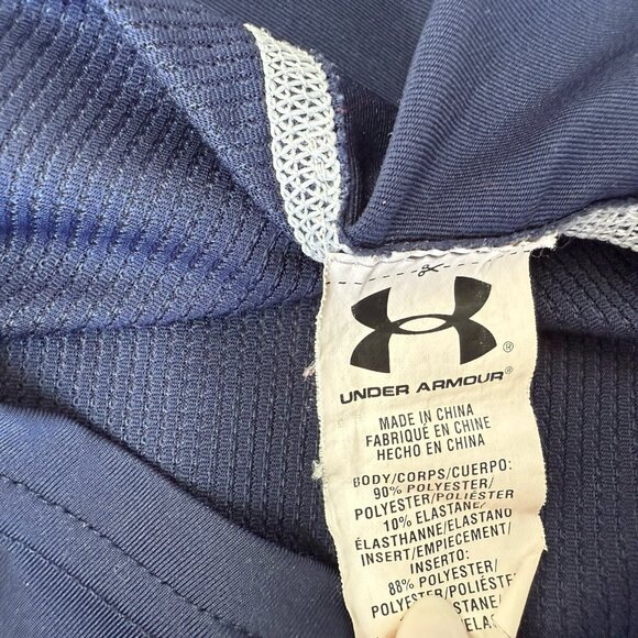 Under Armour Fitted Long Sleeve Shirt Mens Small Grippy Compression Blue - Picture 6 of 6